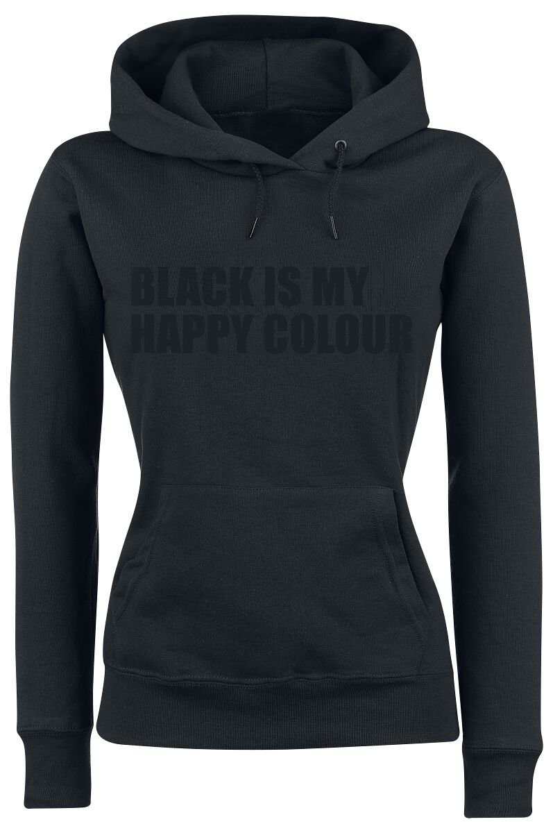Sprüche Kapuzenpullover - Black Is My Happy Colour - S bis XL - für Damen - Größe M - schwarz von Sprüche