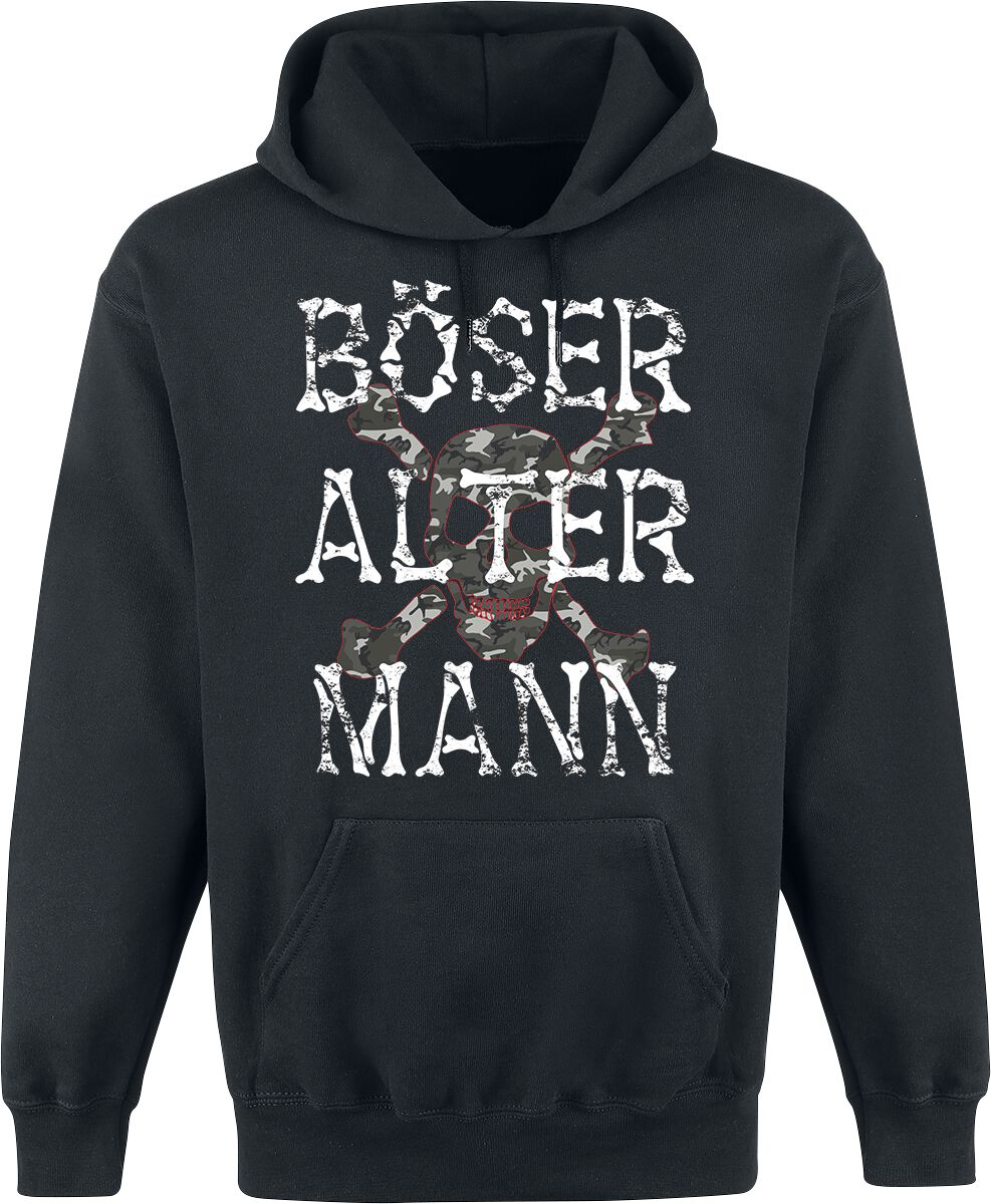 Sprüche Kapuzenpullover - Böser alter Mann - S bis M - für Männer - Größe M - schwarz von Sprüche