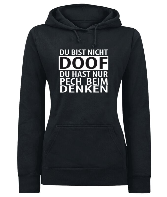Sprüche Kapuzenpullover - Du bist nicht doof - S bis XXL - für Damen - Größe L - schwarz Sprüche Kapuzenpullover - Du bist nicht doof - S bis XXL - für Damen - Größe L - schwarz von Sprüche