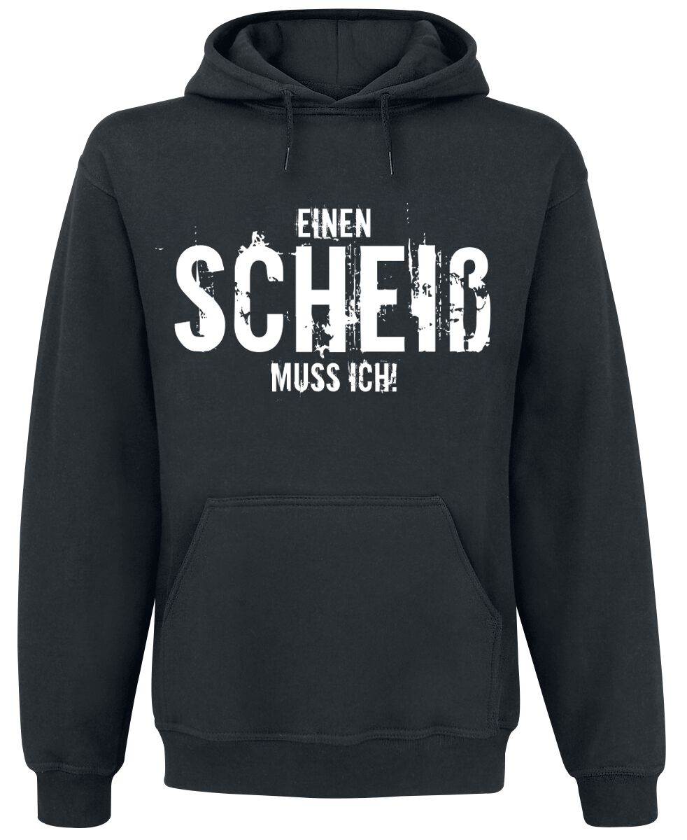 Sprüche Kapuzenpullover - Einen Scheiß muss ich! - S - für Männer - Größe S - schwarz von Sprüche