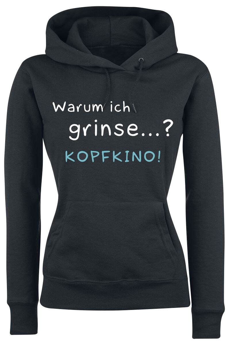 Sprüche Kapuzenpullover - Kopfkino - S bis M - für Damen - Größe M - schwarz von Sprüche