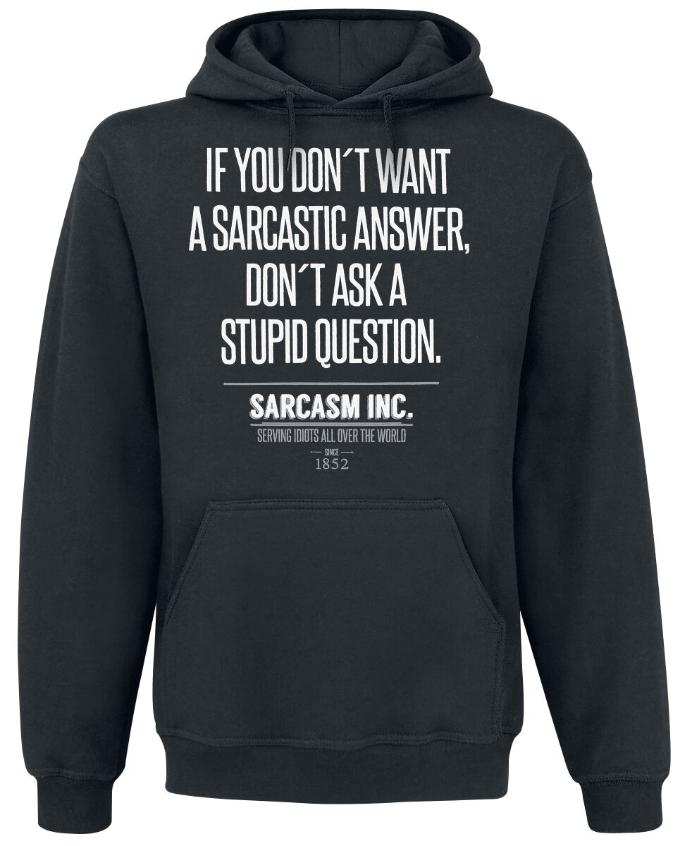 Sprüche Kapuzenpullover - Sarcasm Inc. - S bis 3XL - für Männer - Größe M - schwarz von Sprüche