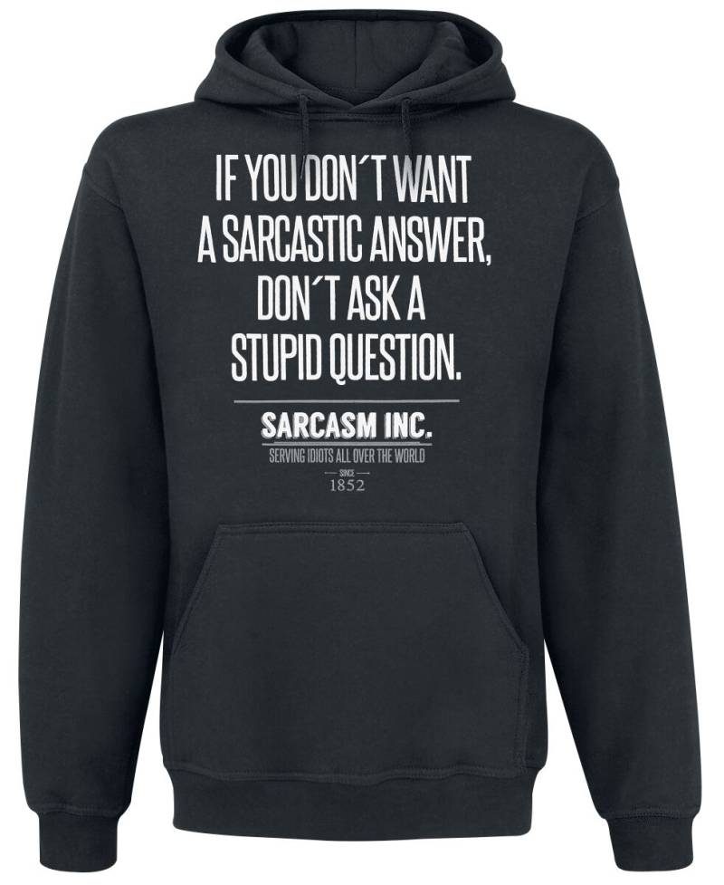 Sprüche Kapuzenpullover - Sarcasm Inc. - S bis 3XL - für Männer - Größe XXL - schwarz von Sprüche