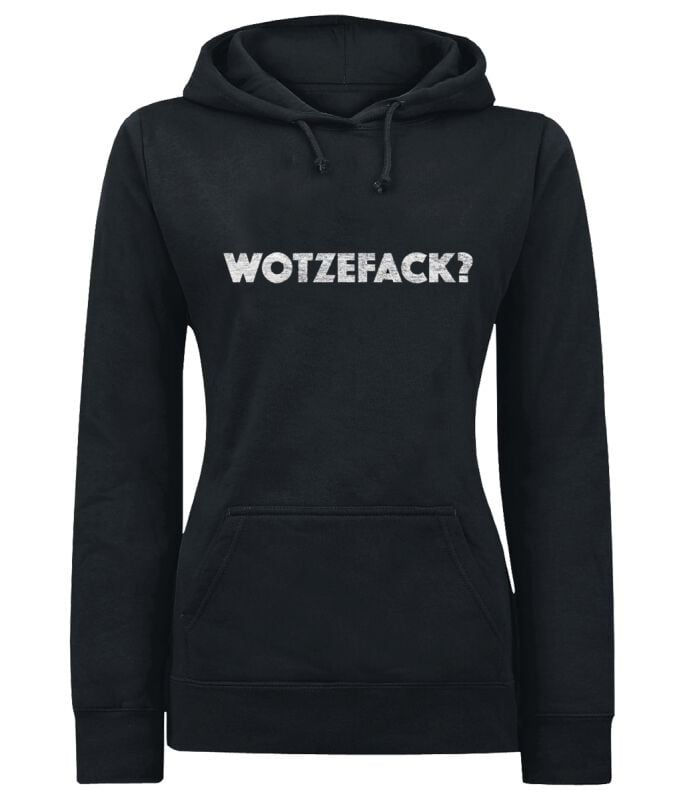 Sprüche Kapuzenpullover - Wotzefack? - S bis XXL - für Damen - Größe XL - schwarz von Sprüche