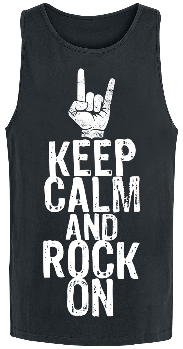 Sprüche Keep Calm And Rock On Tank-Top schwarz in S von Sprüche