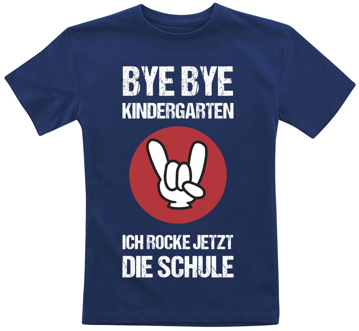 Sprüche Kids - Bye Bye Kindergarten T-Shirt navy in 104 von Sprüche