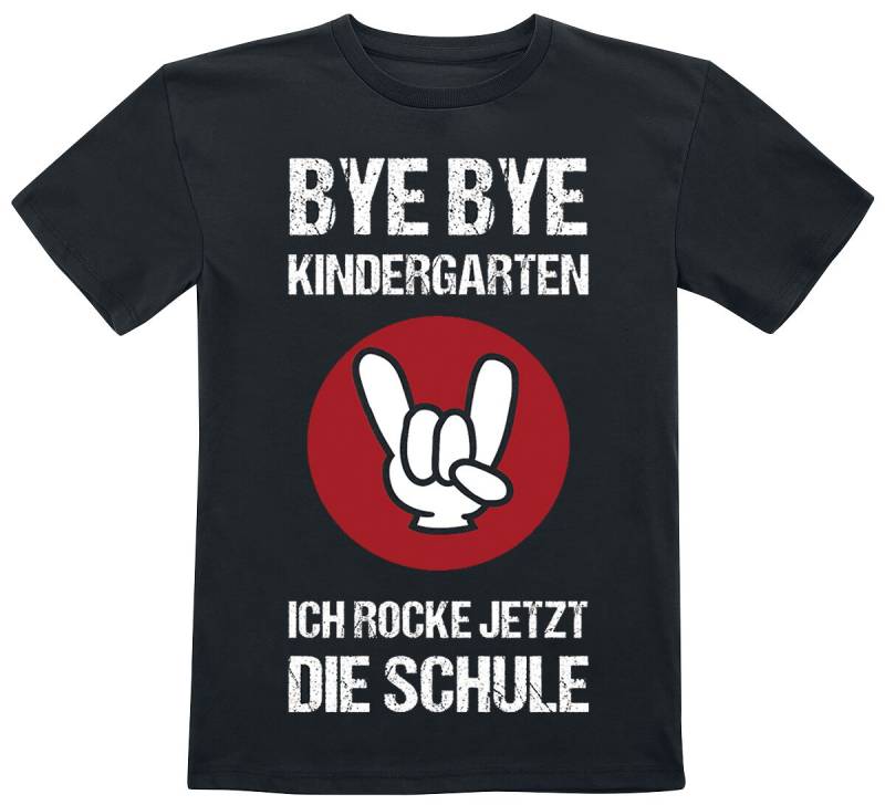 Sprüche Kids - Bye Bye Kindergarten T-Shirt schwarz in 116 von Sprüche