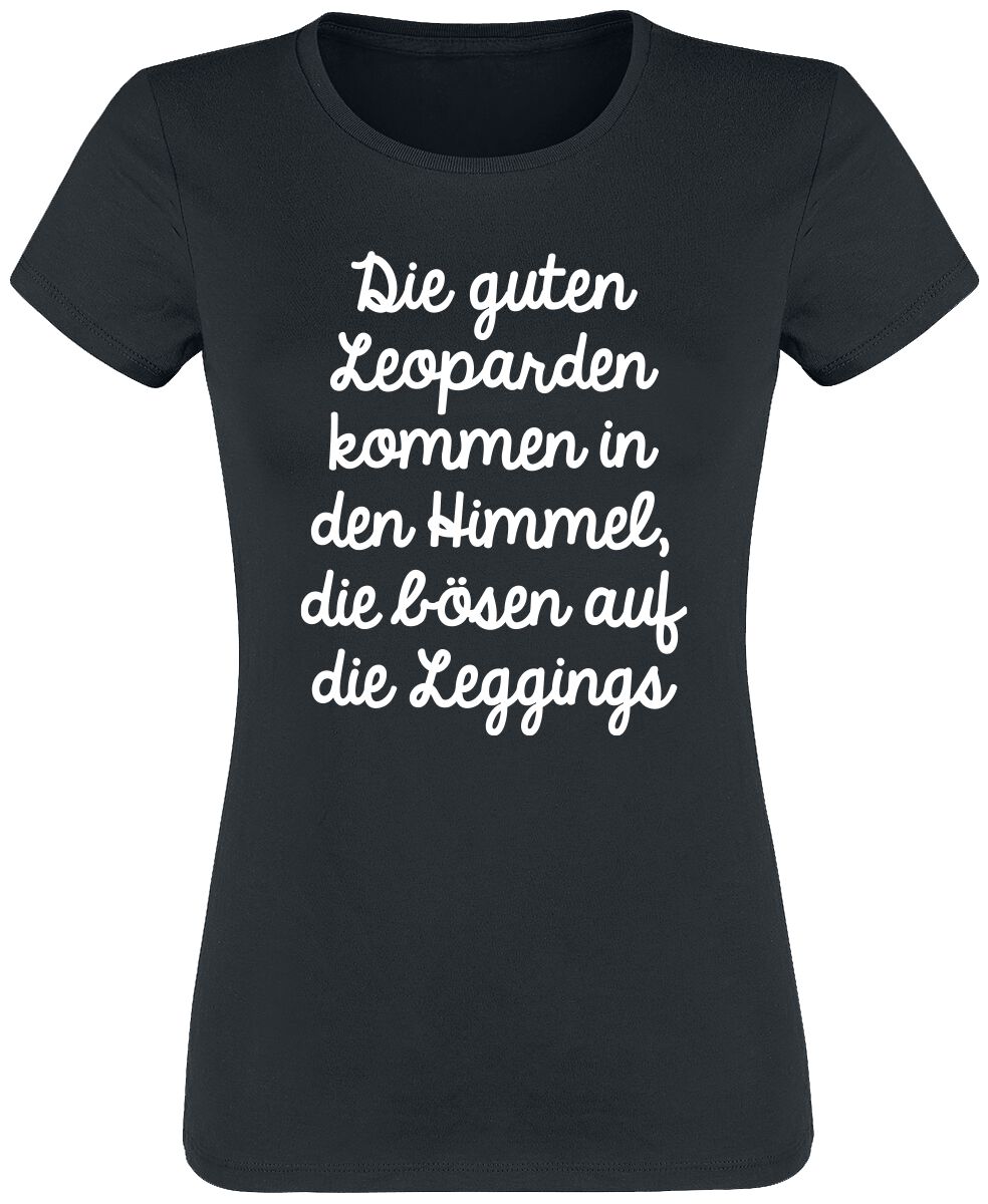 Sprüche Leoparden T-Shirt schwarz in XXL von Sprüche