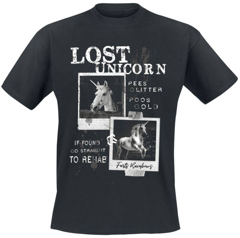 Sprüche Lost Unicorn T-Shirt schwarz in M von Sprüche