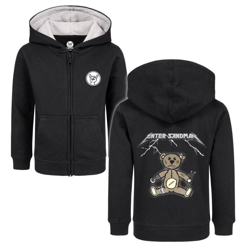 Sprüche Metal-Kids - Enter Sandman Kinder-Kapuzenjacke schwarz in 152 von Sprüche