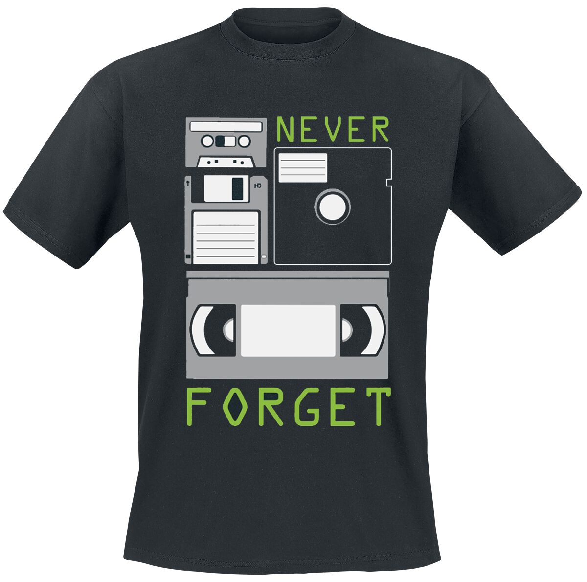Sprüche Never Forget T-Shirt schwarz in XL von Sprüche