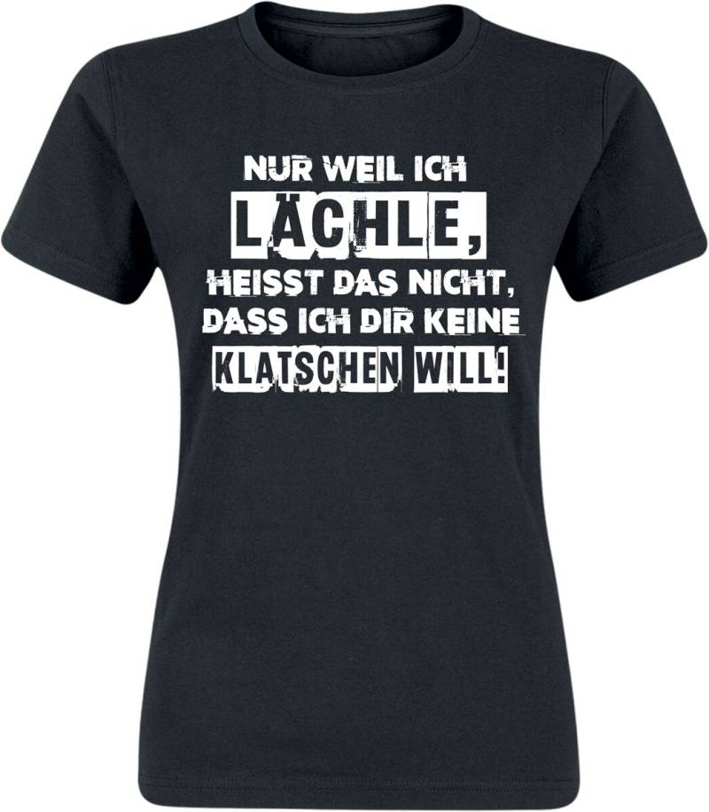 Sprüche Nur weil ich lächle... T-Shirt schwarz in XL von Sprüche