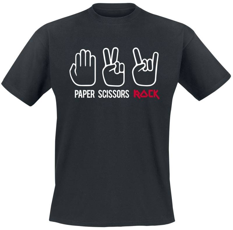 Sprüche Paper Scissors Rock T-Shirt schwarz in M von Sprüche