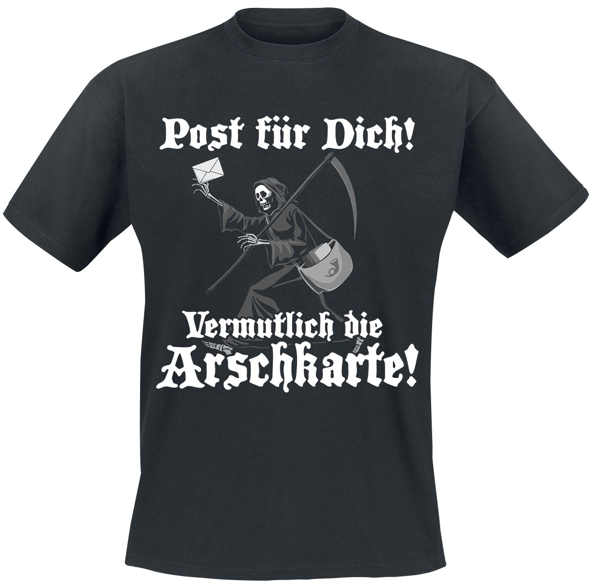 Sprüche Post für dich! Vermutlich die Arschkarte! T-Shirt schwarz in 3XL von Sprüche