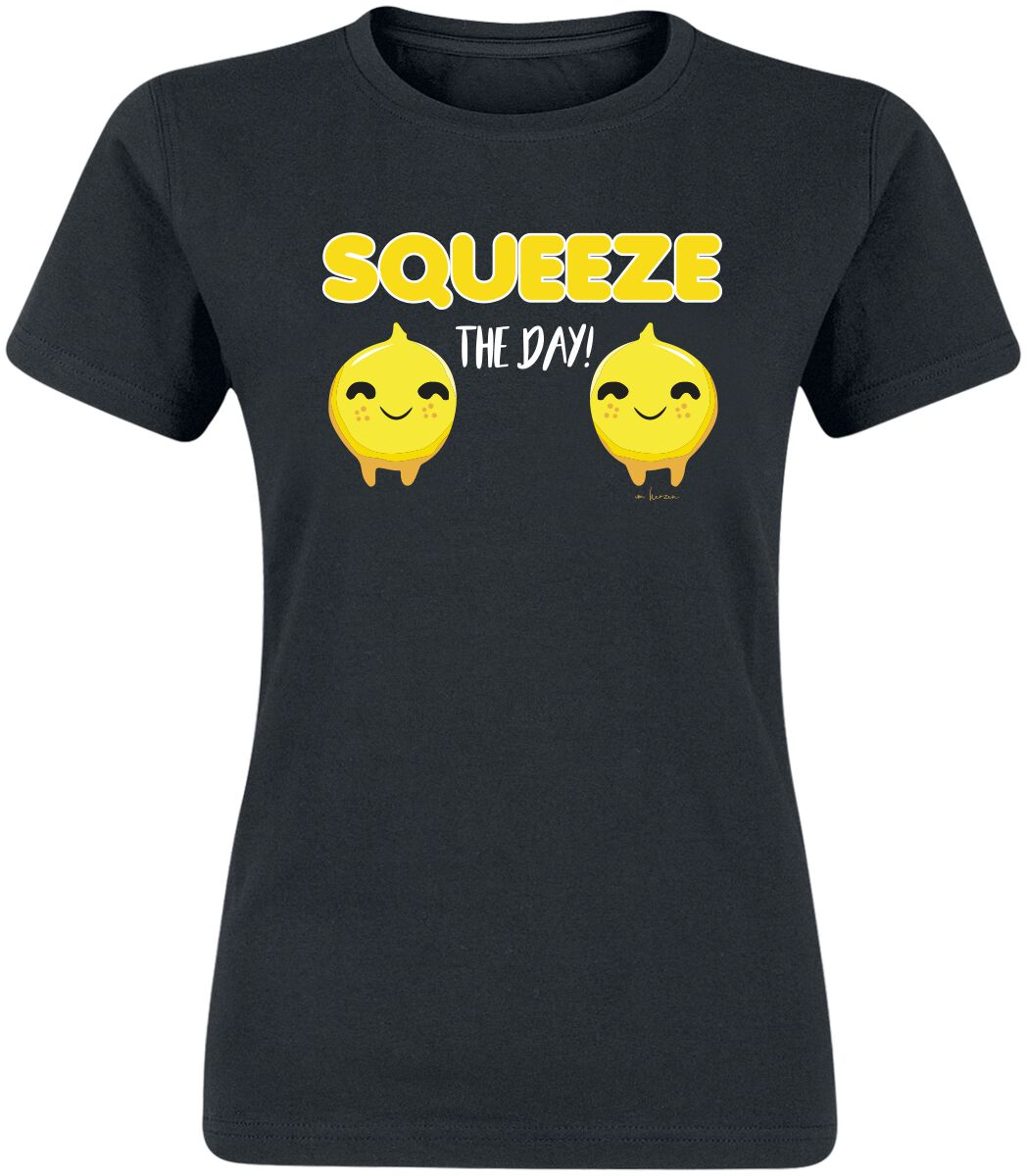 Sprüche Squeeze The Day! T-Shirt schwarz in XL von Sprüche