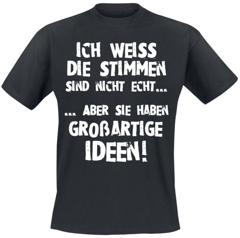 Sprüche Stimmen... T-Shirt schwarz in 3XL von Sprüche