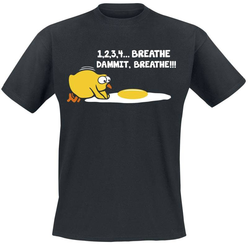 Sprüche T-Shirt - 1,2,3,4... Breathe, Dammit, Breathe!!! - S bis 4XL - für Männer - Größe 3XL - schwarz von Sprüche