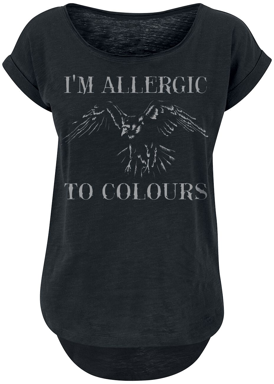 Sprüche T-Shirt - Allergic To Colours - XS bis 5XL - für Damen - Größe L - schwarz von Sprüche