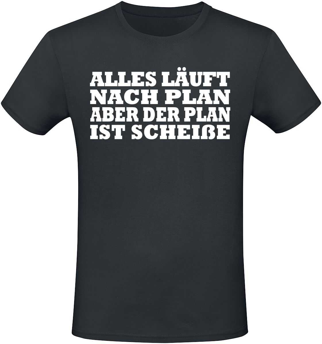 Sprüche T-Shirt - Alles läuft nach Plan aber der Plan ist scheiße - M bis 3XL - für Männer - Größe M - schwarz von Sprüche