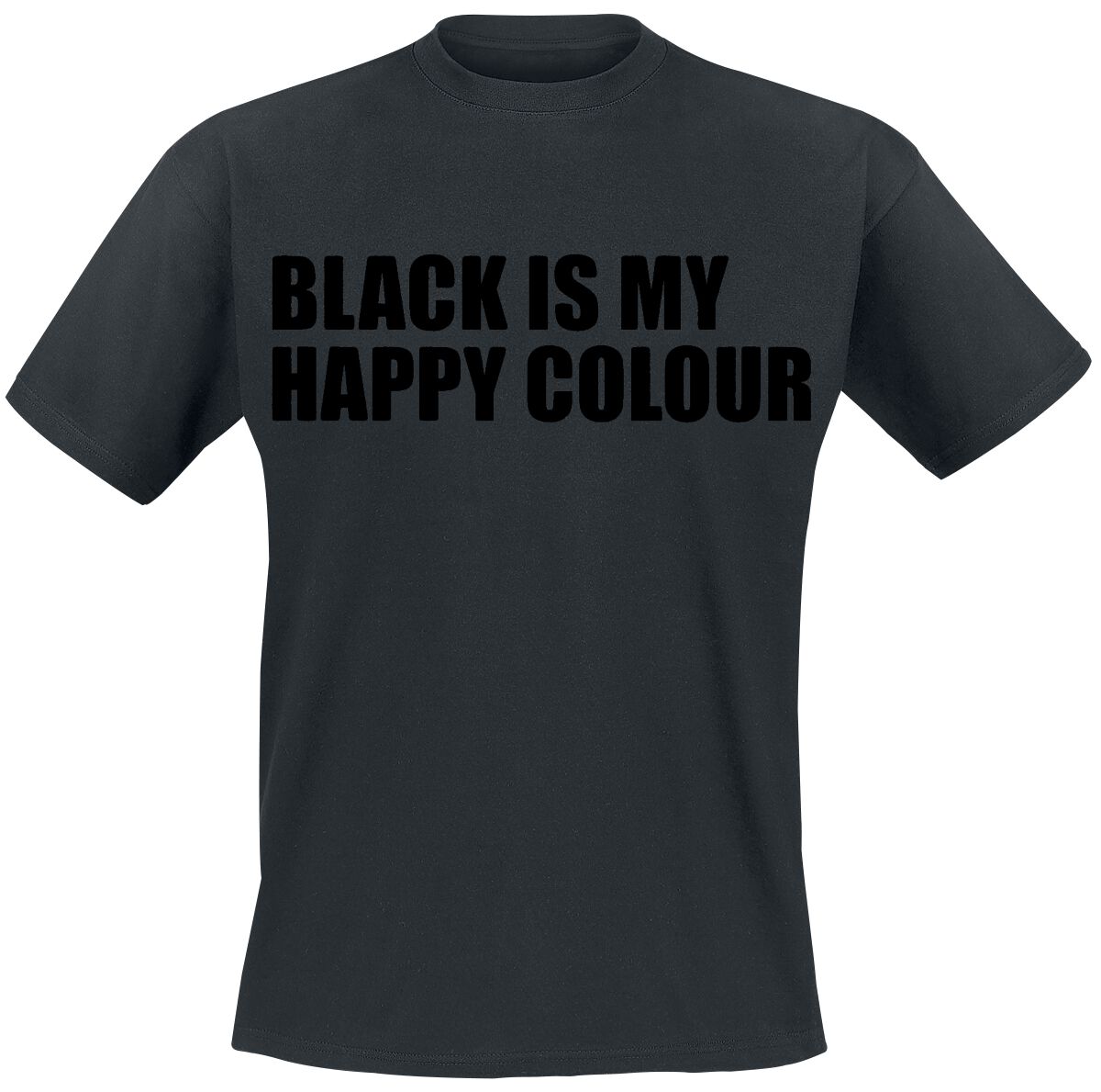 Sprüche T-Shirt - Black Is My Happy Colour - M bis 4XL - für Männer - Größe L - schwarz von Sprüche