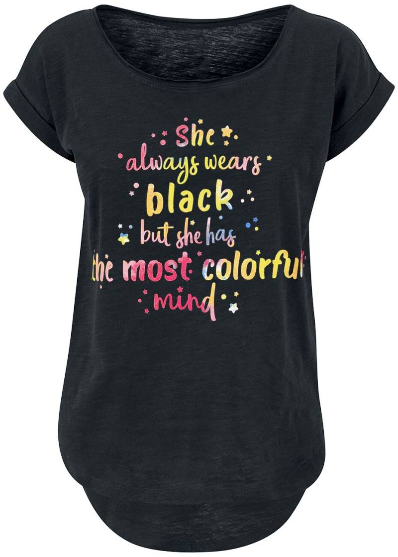 Sprüche T-Shirt - Colorful Mind - XS bis 5XL - für Damen - Größe XS - schwarz von Sprüche