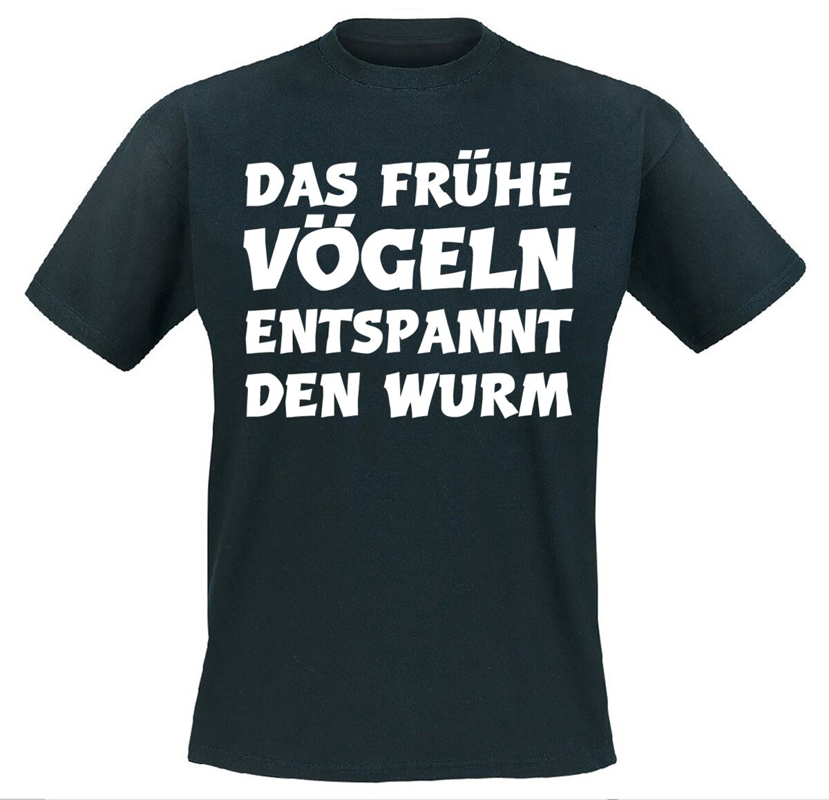 Sprüche T-Shirt - Das frühe Vögeln entspannt den Wurm - M bis 5XL - für Männer - Größe 4XL - schwarz von Sprüche