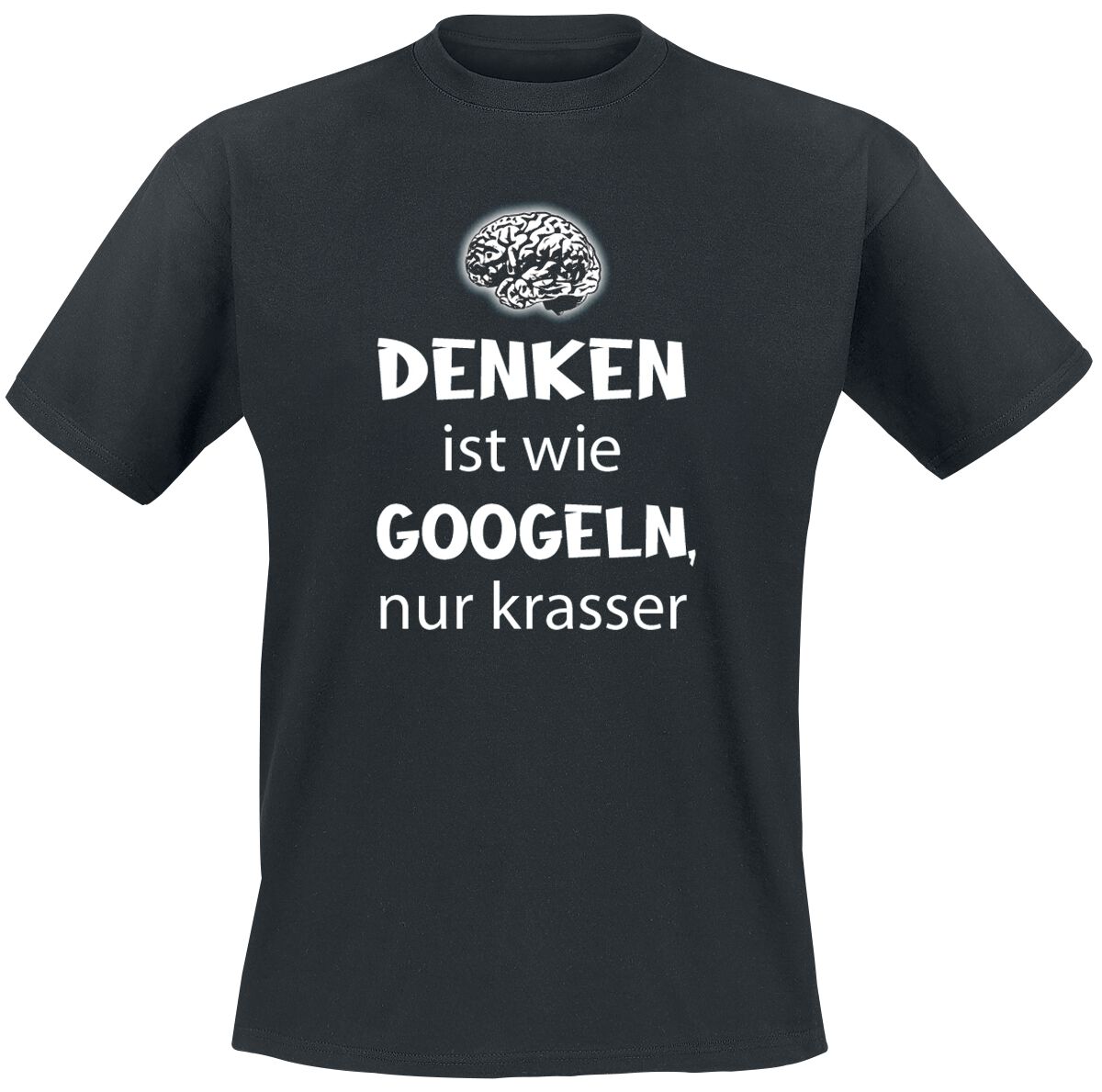 Sprüche T-Shirt - Denken ist wie googeln, nur krasser - L bis 3XL - für Männer - Größe XL - schwarz von Sprüche