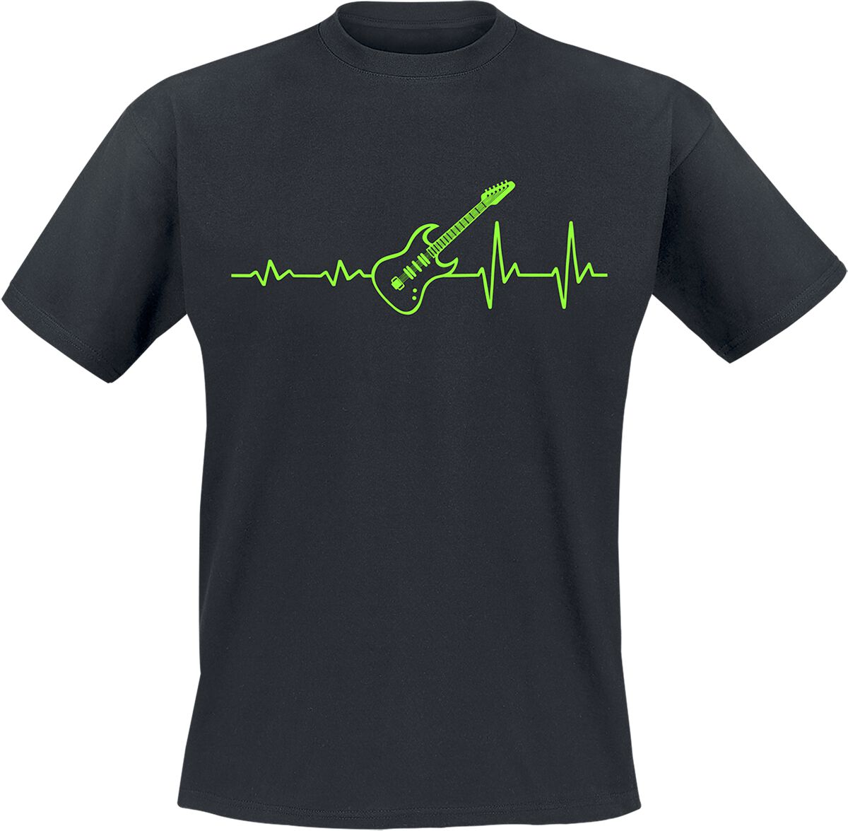 Sprüche T-Shirt - EKG Gitarre - S bis 4XL - für Männer - Größe M - schwarz von Sprüche
