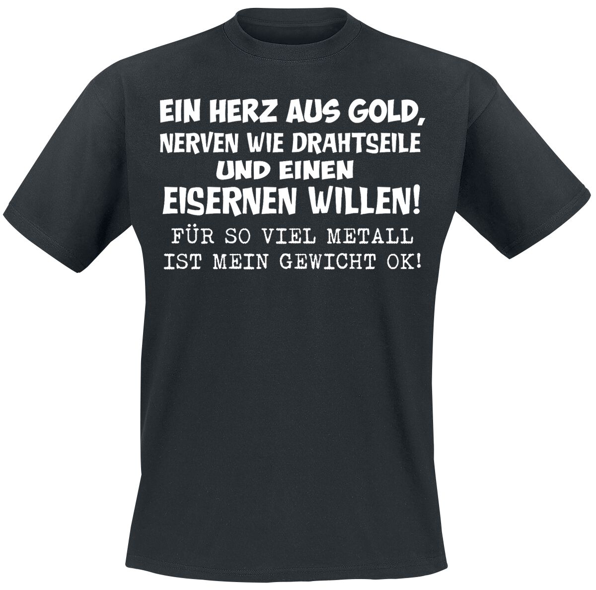 Sprüche T-Shirt - Ein Herz aus Gold - L bis 3XL - für Männer - Größe 3XL - schwarz von Sprüche