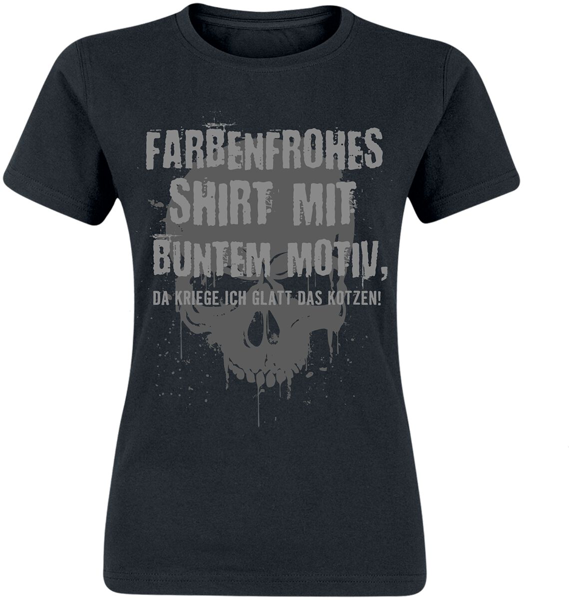 Sprüche T-Shirt - Farbenfrohes Shirt mit buntem Motiv - S bis XXL - für Damen - Größe S - schwarz von Sprüche