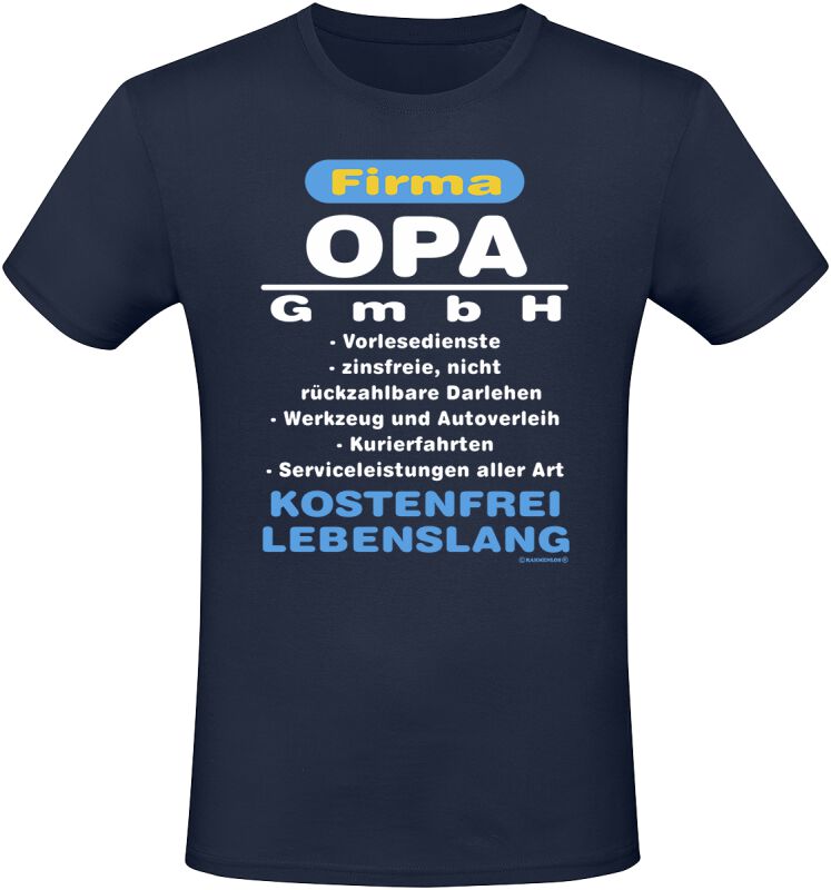 Sprüche T-Shirt - Firma Opa Gmbh - M bis L - für Männer - Größe M - dunkelblau von Sprüche
