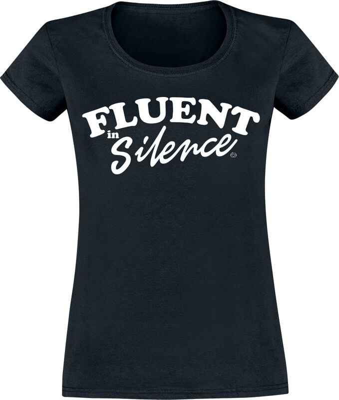 Goodie Two Sleeves T-Shirt - Fluent In Silence - S bis XXL - für Damen - Größe XL - schwarz von Goodie Two Sleeves