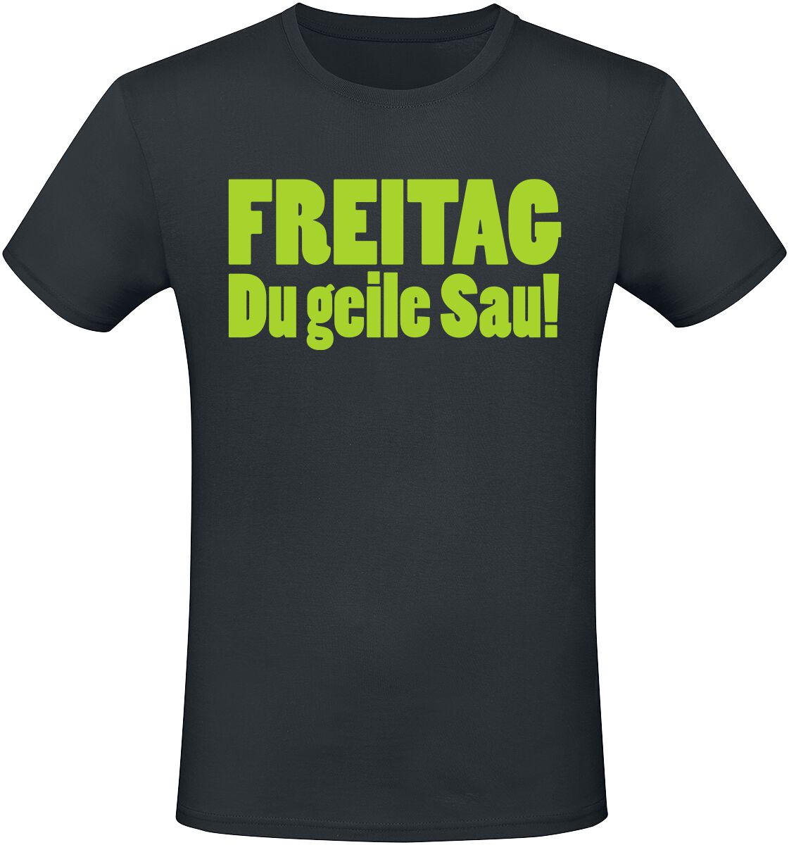 Sprüche T-Shirt - Freitag du geile Sau! - M bis 3XL - für Männer - Größe M - schwarz von Sprüche