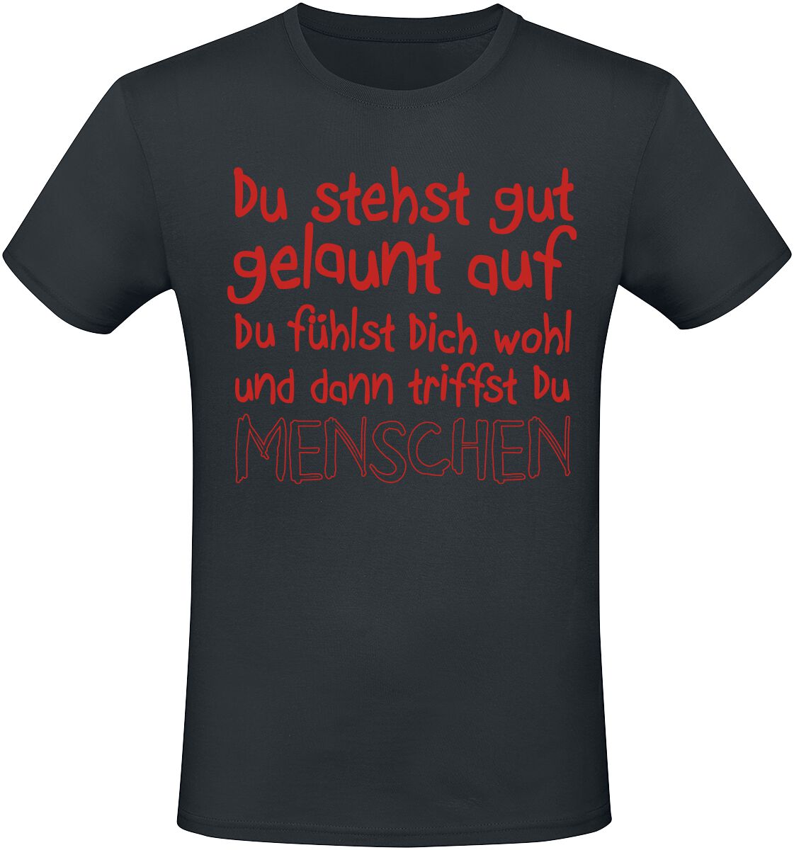 Sprüche T-Shirt - Gut gelaunt - M bis 3XL - für Männer - Größe 3XL - schwarz von Sprüche