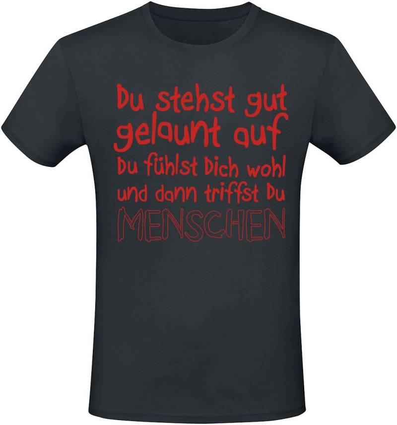 Sprüche T-Shirt - Gut gelaunt - M bis 3XL - für Männer - Größe XL - schwarz von Sprüche