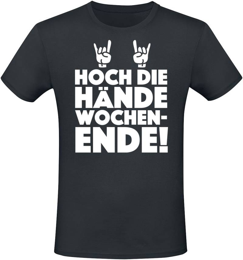 Sprüche T-Shirt - Hoch die Hände Wochenende! - M bis 3XL - für Männer - Größe XL - schwarz von Sprüche