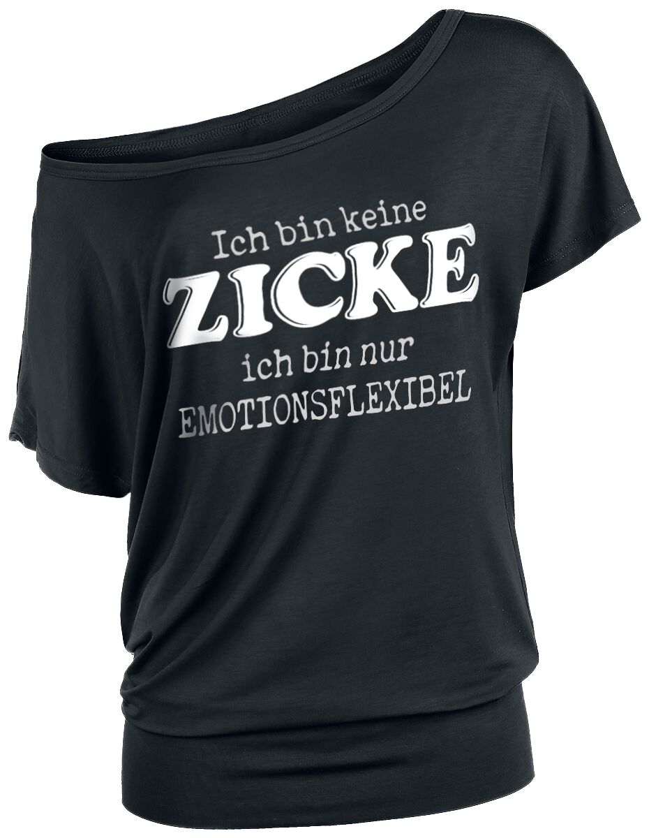 Sprüche T-Shirt - Ich bin keine Zicke ich bin nur emotionsflexibel - XS bis 5XL - für Damen - Größe 3XL - schwarz von Sprüche