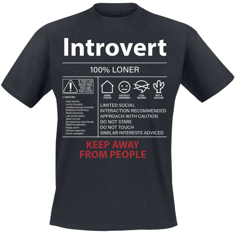 Sprüche T-Shirt - Introvert - XXL bis 3XL - für Männer - Größe 3XL - schwarz von Sprüche