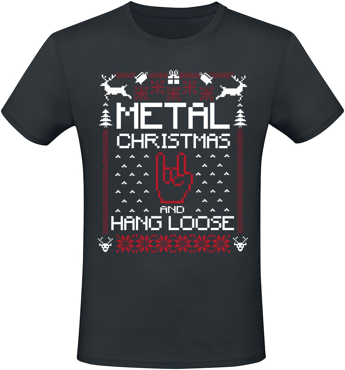Sprüche T-Shirt - Metal Christmas and hang loose - M bis 5XL - für Männer - Größe 4XL - schwarz Sprüche T-Shirt - Metal Christmas and hang loose - M bis 5XL - für Männer - Größe 4XL - schwarz von Sprüche
