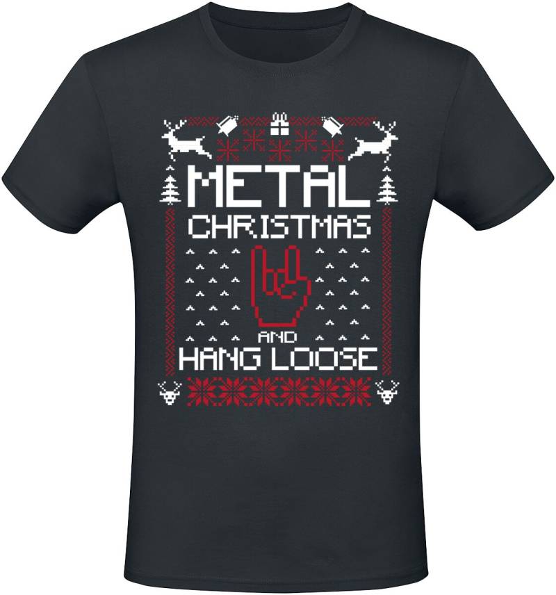 Sprüche T-Shirt - Metal Christmas and hang loose - M bis 5XL - für Männer - Größe 4XL - schwarz Sprüche T-Shirt - Metal Christmas and hang loose - M bis 5XL - für Männer - Größe 4XL - schwarz von Sprüche