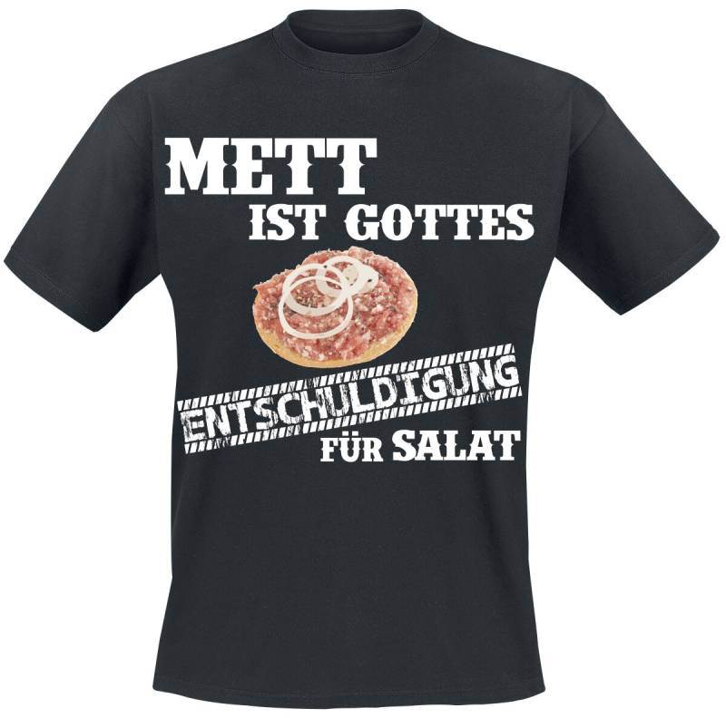 Sprüche T-Shirt - Mett ist Gottes Entschuldigung - M bis 4XL - für Männer - Größe 4XL - schwarz Sprüche T-Shirt - Mett ist Gottes Entschuldigung - M bis 4XL - für Männer - Größe 4XL - schwarz von Sprüche