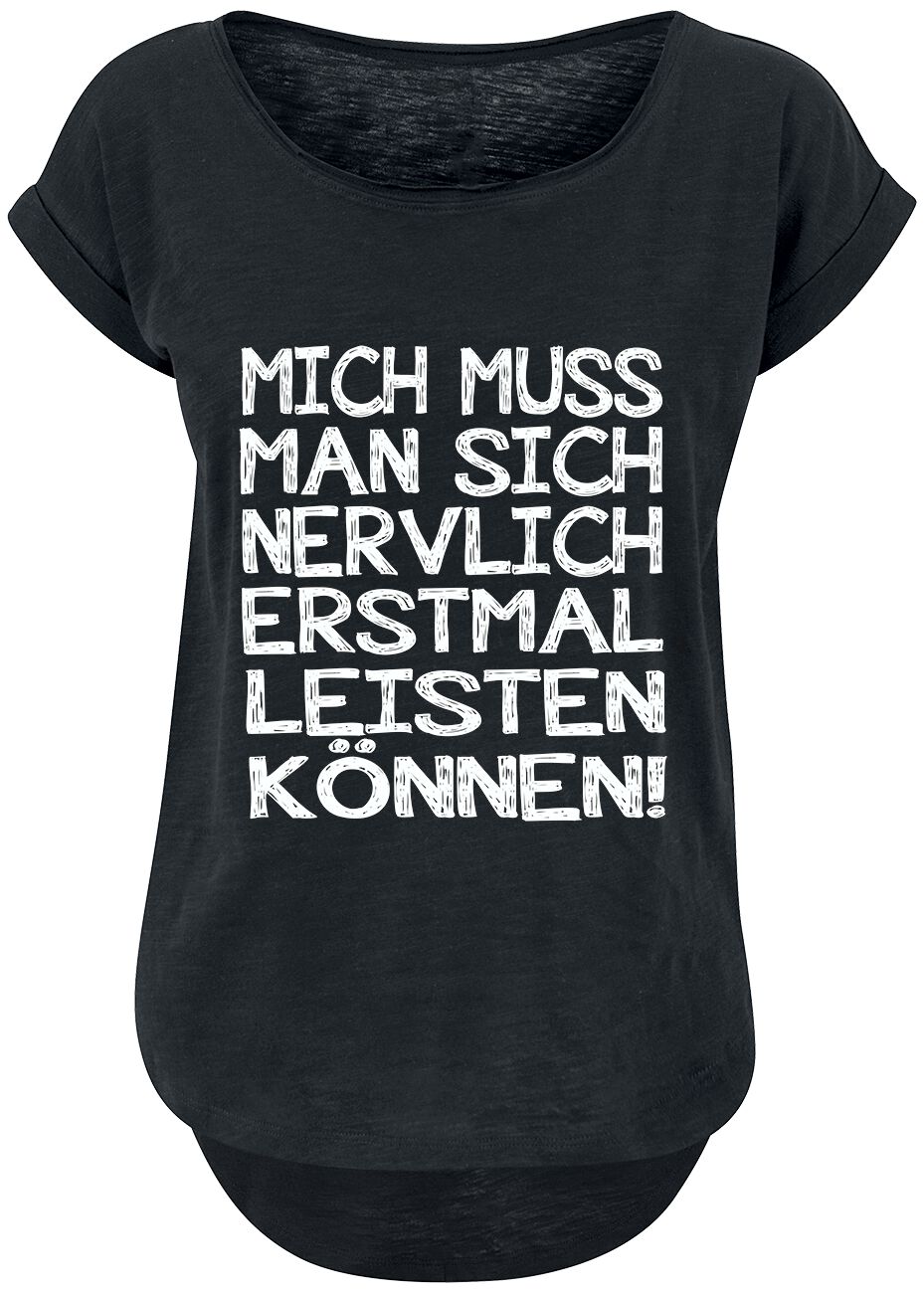 Sprüche T-Shirt - Mich muss man sich nervlich erstmal leisten können! - XS bis 5XL - für Damen - Größe 3XL - schwarz von Sprüche