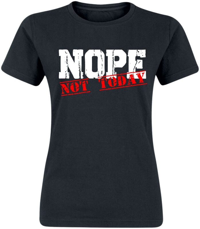 Sprüche T-Shirt - Nope not today - S bis XXL - für Damen - Größe L - schwarz von Sprüche