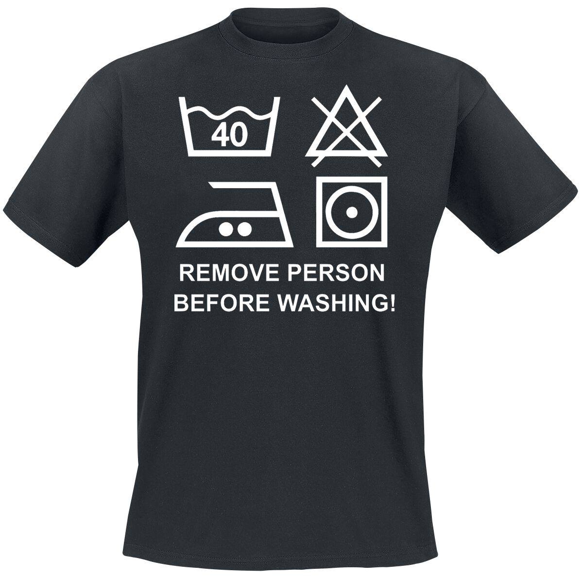 Sprüche T-Shirt - Remove Person Before Washing! - M bis 4XL - für Männer - Größe 4XL - schwarz von Sprüche