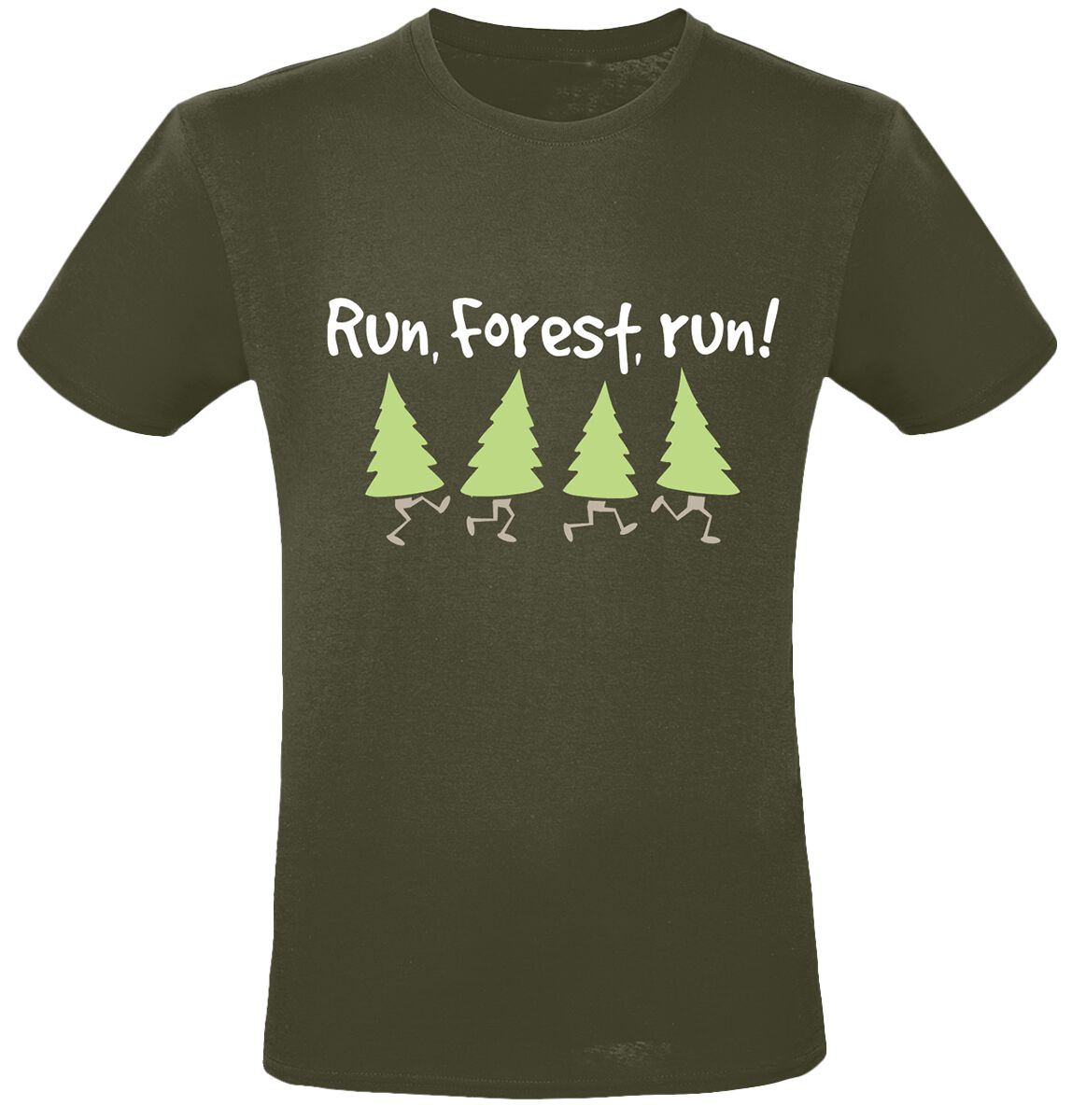 Sprüche T-Shirt - Run, Forest, Run! - M bis 3XL - für Männer - Größe XL - khaki von Sprüche