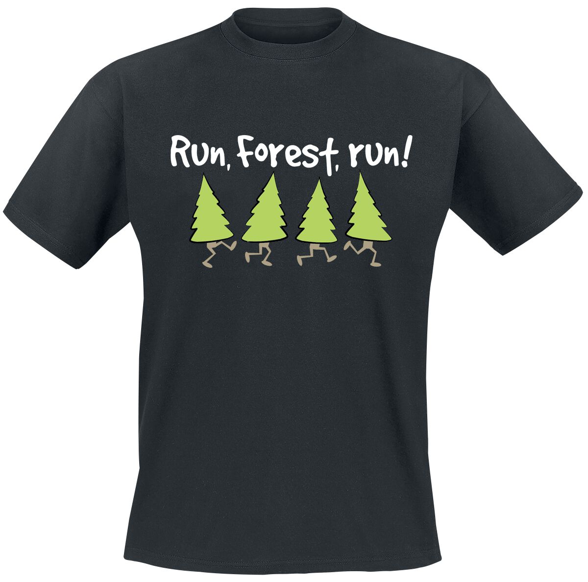 Sprüche T-Shirt - Run Forest, Run! - L bis XL - für Männer - Größe XL - schwarz von Sprüche