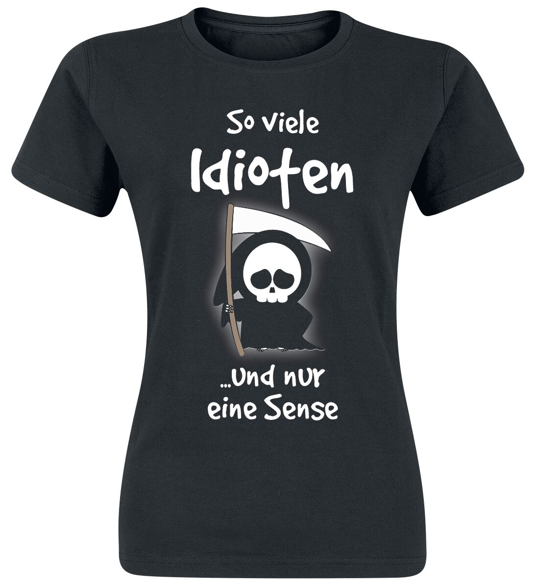 Sprüche T-Shirt - So viele Idioten und nur eine Sense - S bis 3XL - für Damen - Größe S - schwarz Sprüche T-Shirt - So viele Idioten und nur eine Sense - S bis 3XL - für Damen - Größe S - schwarz von Sprüche