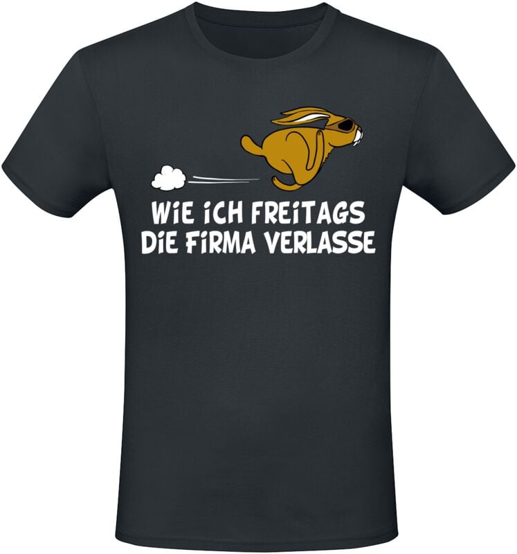Sprüche T-Shirt - Wie ich am Freitag die Firma verlasse - M bis 3XL - für Männer - Größe XL - schwarz von Sprüche
