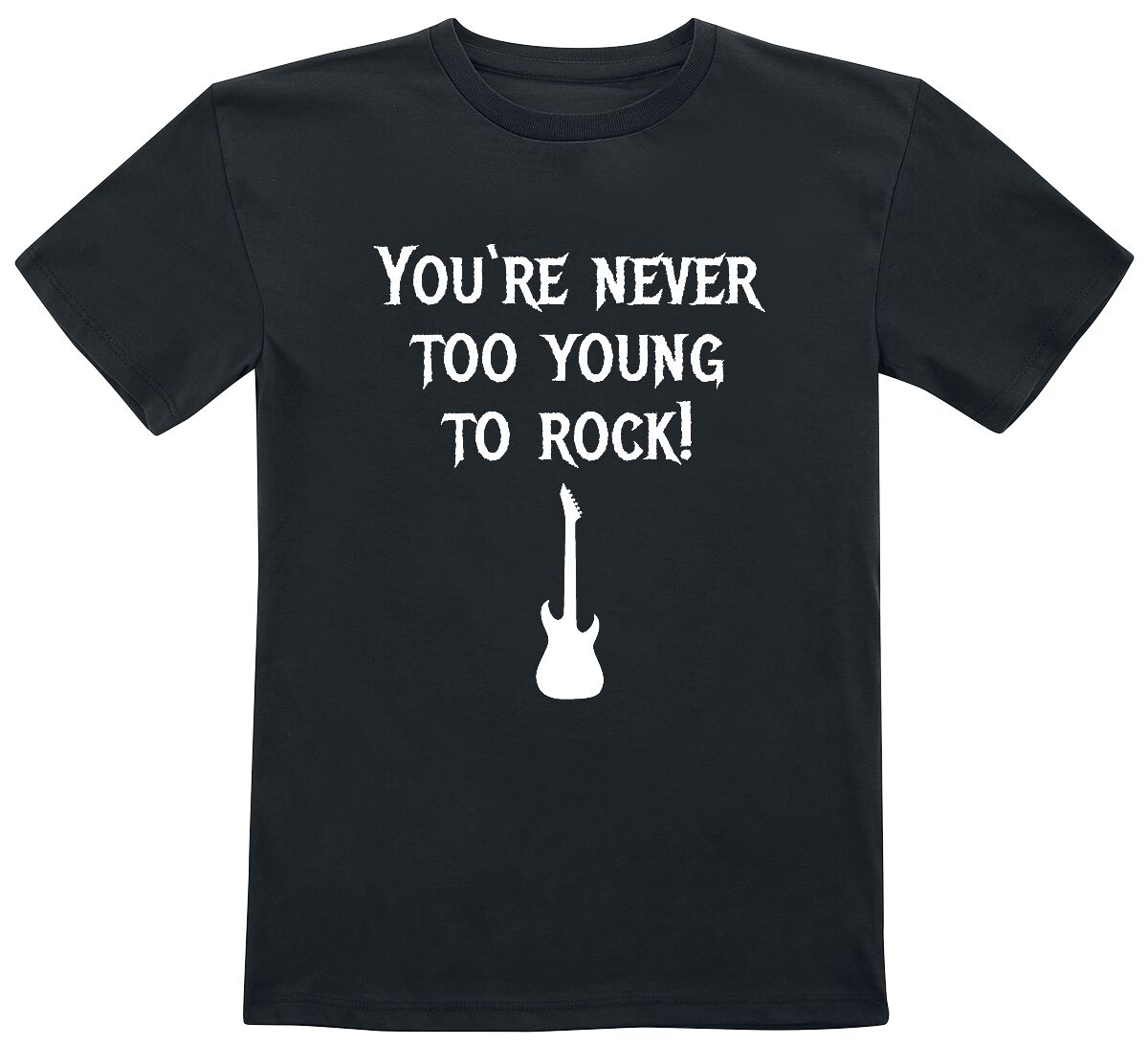 Sprüche T-Shirt für Kinder - Kids - You're Never Too Young To Rock! - für Mädchen & Jungen - schwarz von Sprüche