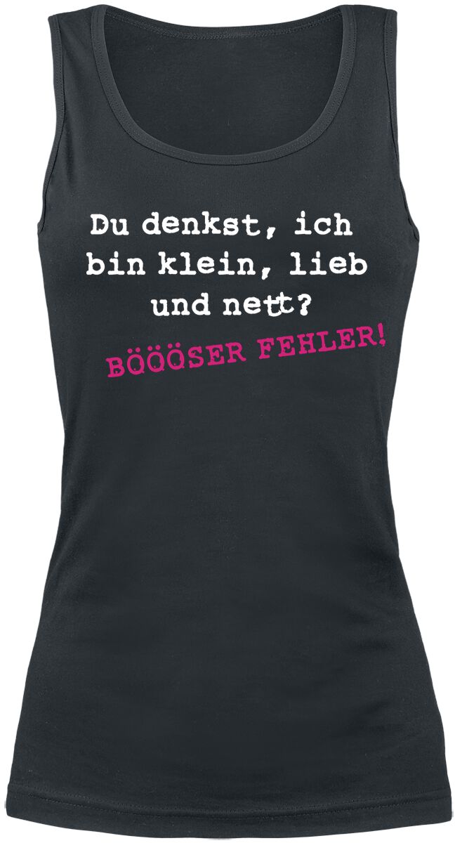 Sprüche Top - BÖÖÖSER FEHLER! - S bis XXL - für Damen - Größe M - schwarz von Sprüche